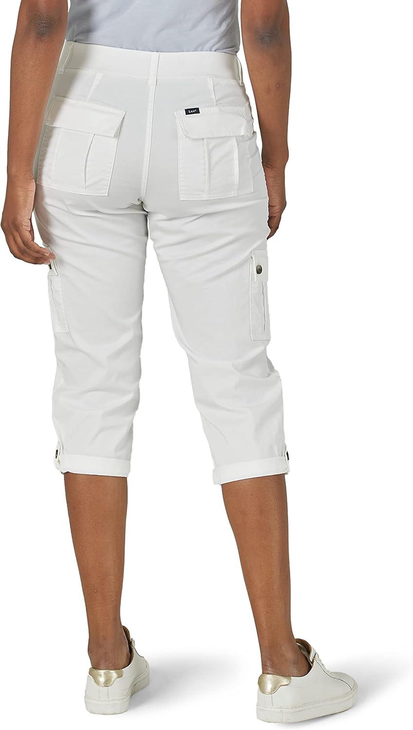 imageLee Womens Ultra Lux Comfort with FlextoGo Cargo Capri PantWhite