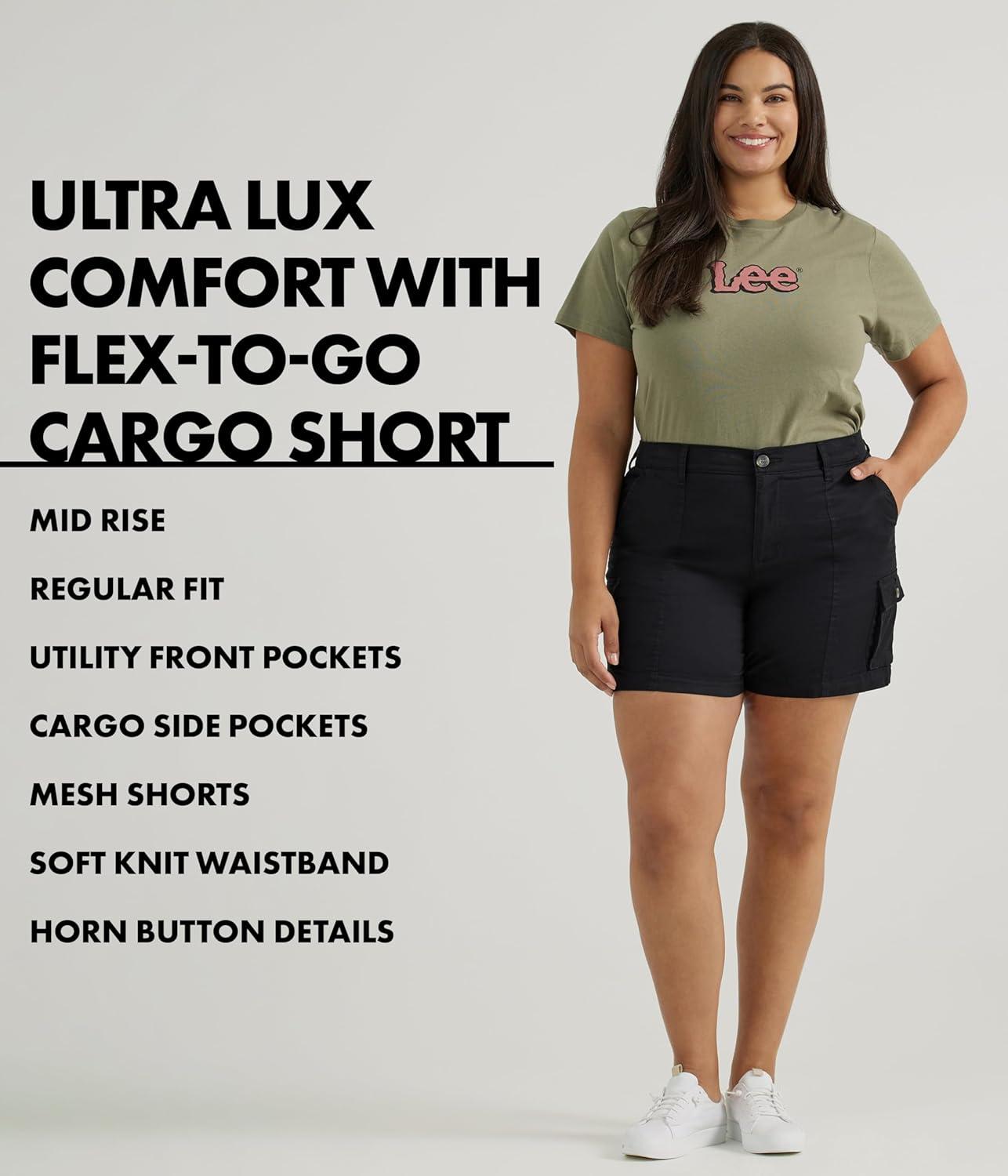 imageLee Womens Ultra Lux Comfort with Flextogo Cargo ShortUnionall Black