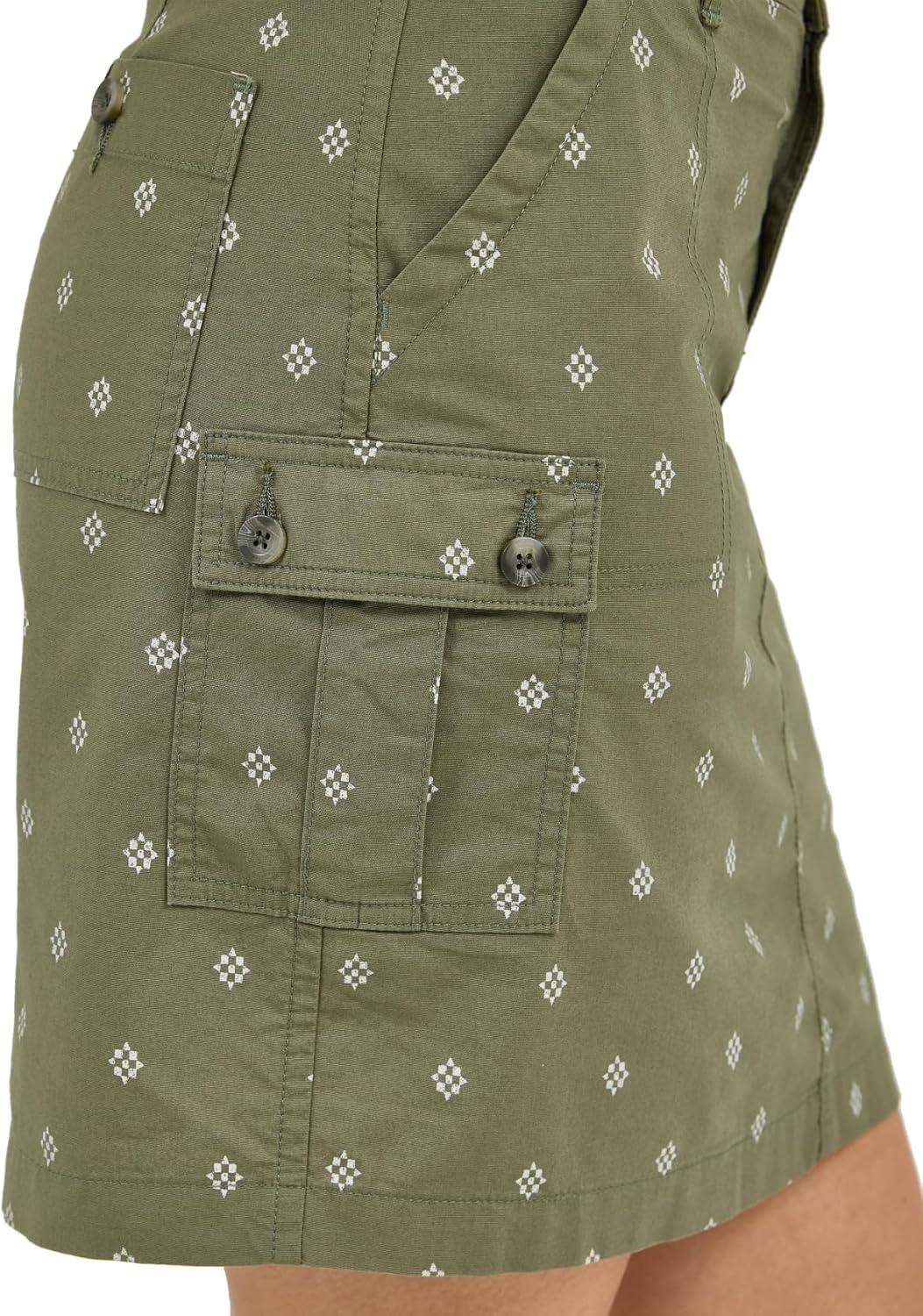 imageLee Womens Ultra Lux Comfort with Flextogo Cargo SkortOlive Grove Block Print
