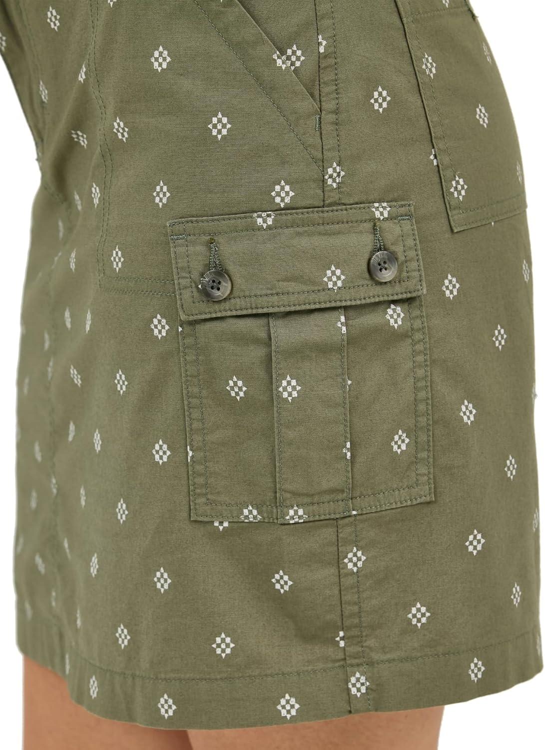 imageLee Womens Ultra Lux Comfort with Flextogo Cargo SkortOlive Grove Block Print