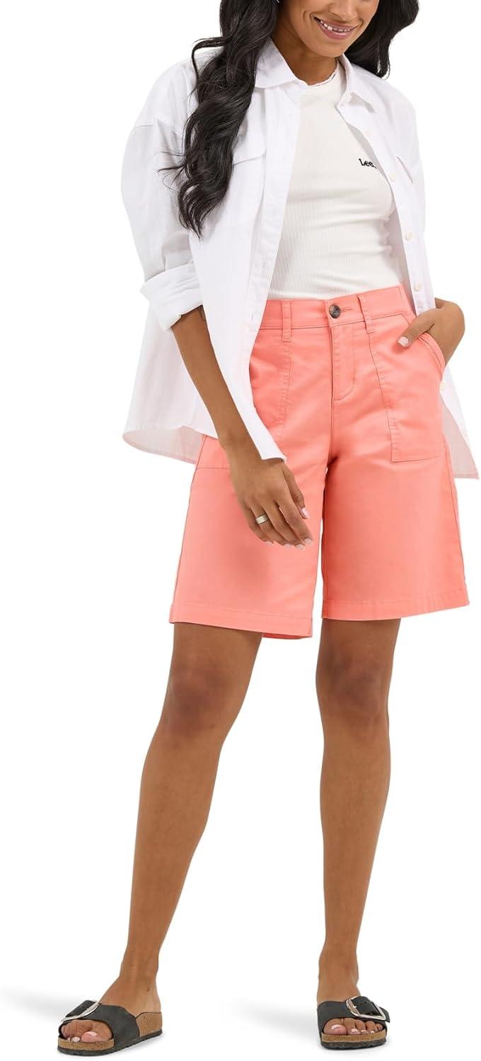 imageLee Womens Ultra Lux Comfort with Flextogo Utility Bermuda ShortBright Papaya
