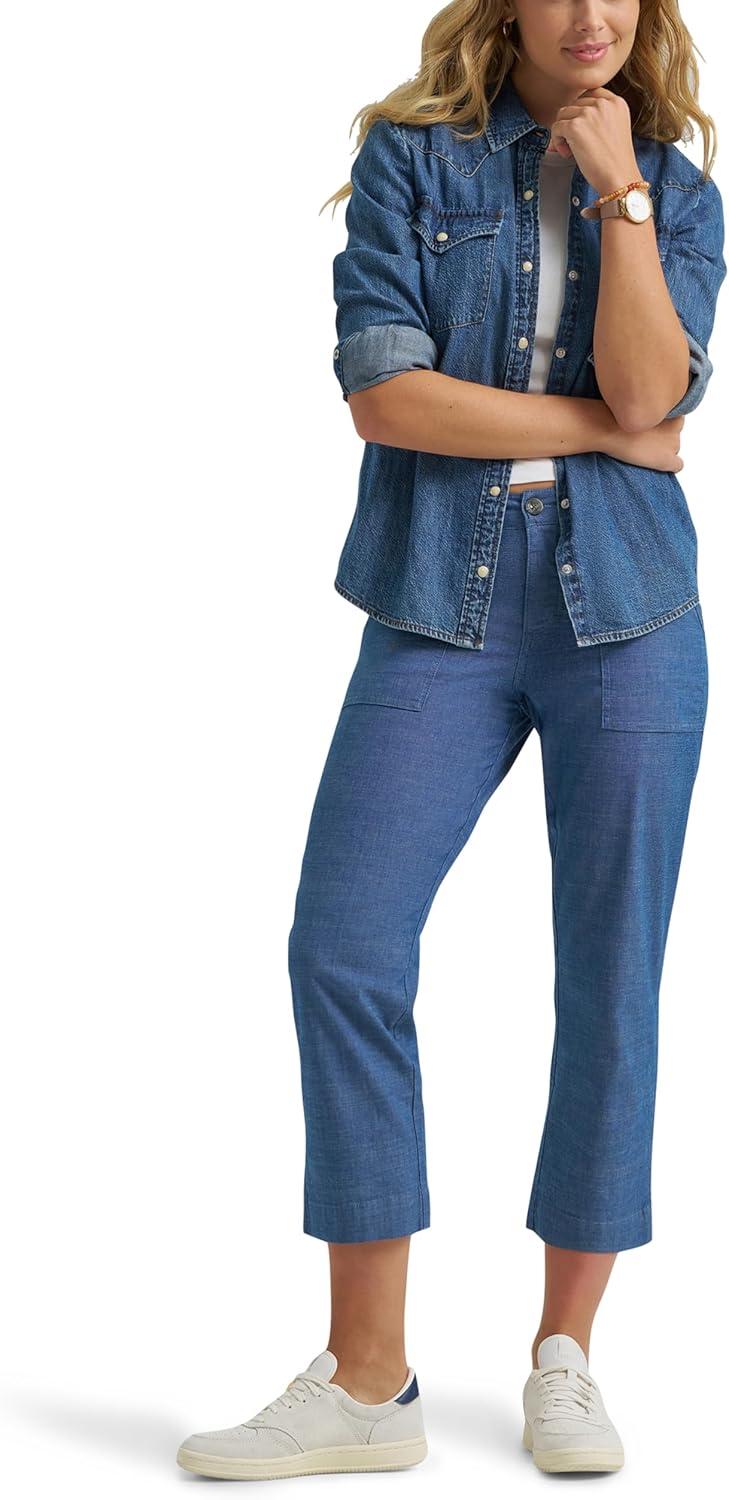 imageLee Womens Ultra Lux Comfort with Flextogo Utility Capri PantChambray
