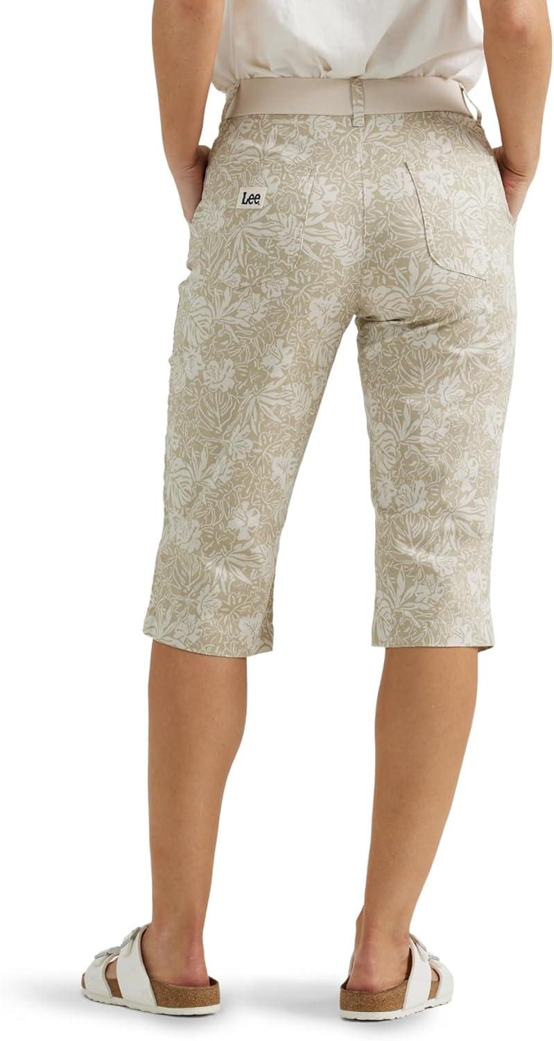 imageLee Womens Ultra Lux Comfort with Flextogo Utility Skimmer Capri PantEcru Tropical Floral