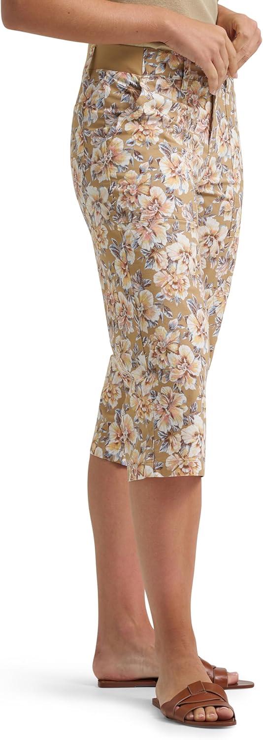 imageLee Womens Ultra Lux Comfort with Flextogo Utility Skimmer Capri PantKhaki Halogen Floral