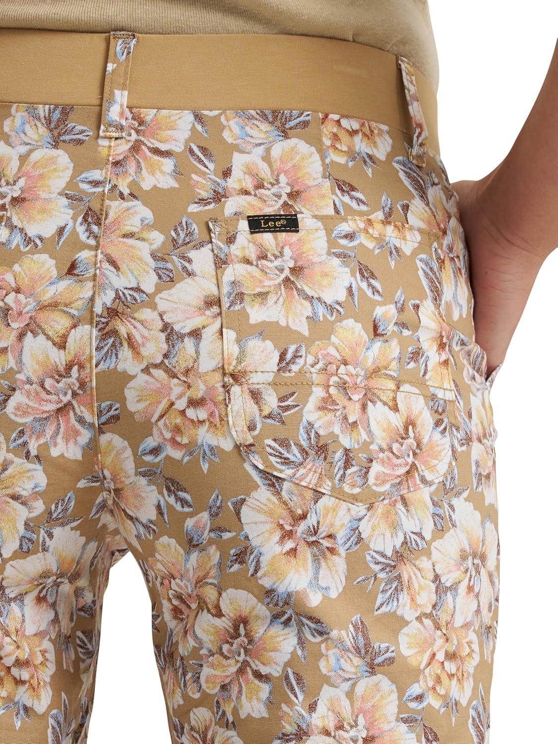 imageLee Womens Ultra Lux Comfort with Flextogo Utility Skimmer Capri PantKhaki Halogen Floral