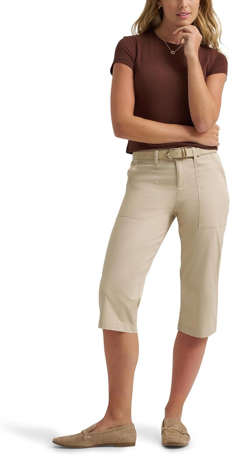 imageLee Womens Ultra Lux Comfort with Flextogo Utility Skimmer Capri PantPioneer Beige