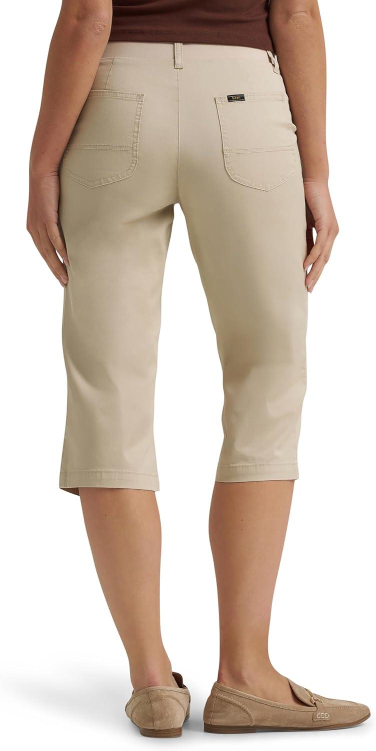 imageLee Womens Ultra Lux Comfort with Flextogo Utility Skimmer Capri PantPioneer Beige