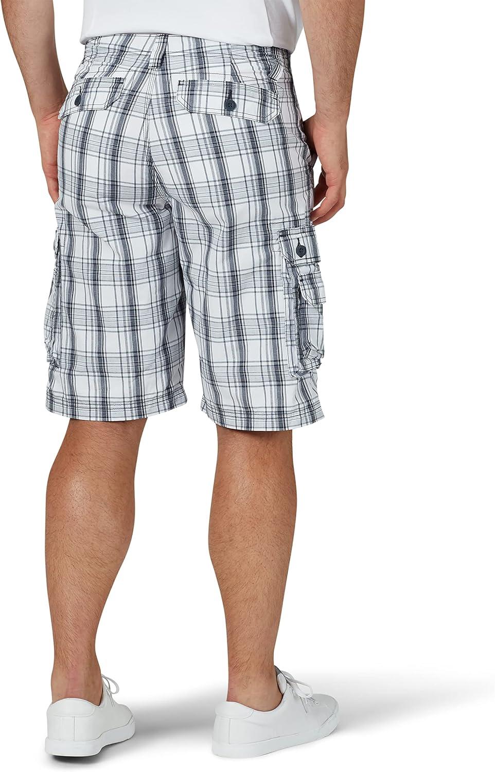 imageMens Dungarees New Belted Wyoming Cargo ShortBlue Mirage Plaid