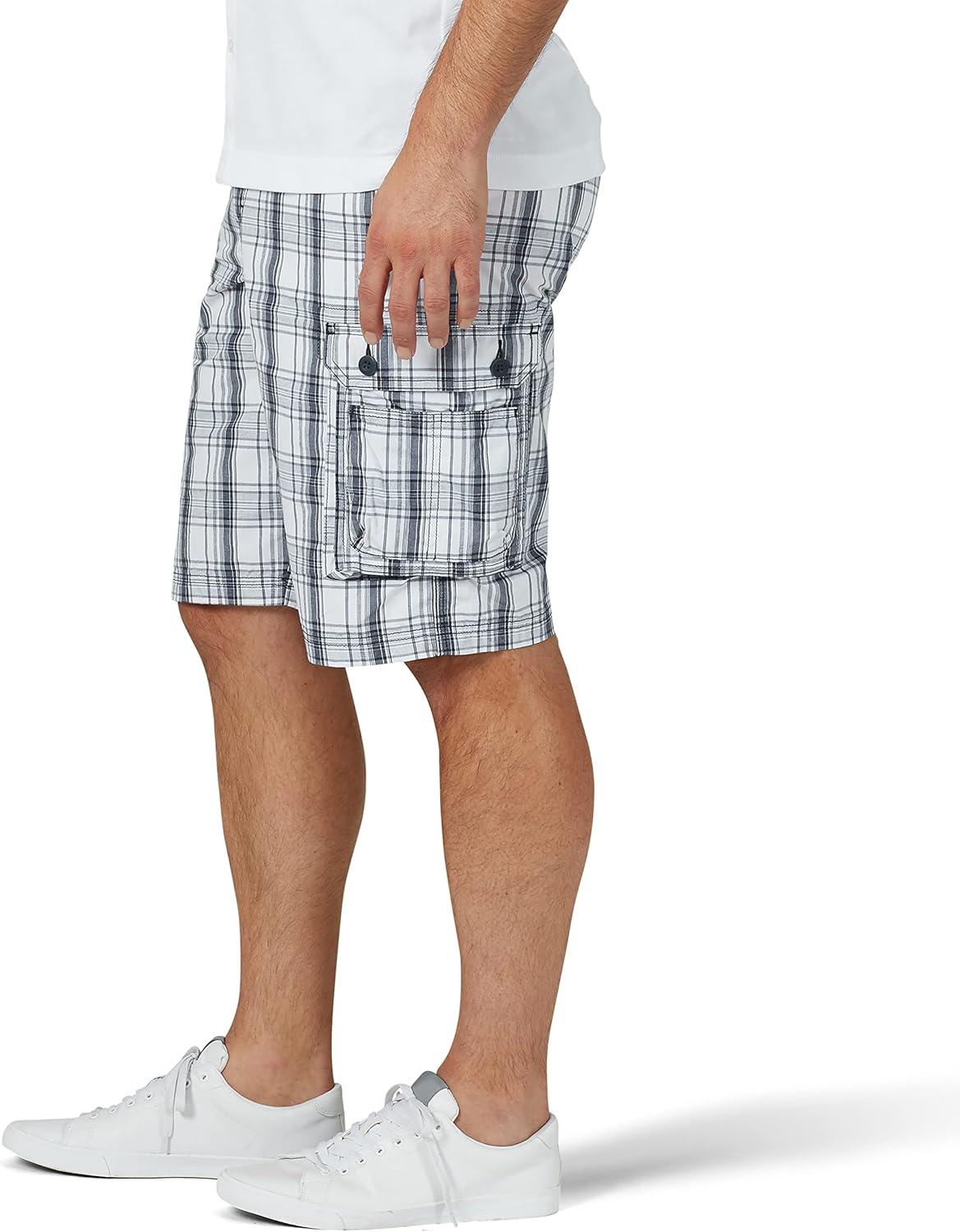 imageMens Dungarees New Belted Wyoming Cargo ShortBlue Mirage Plaid