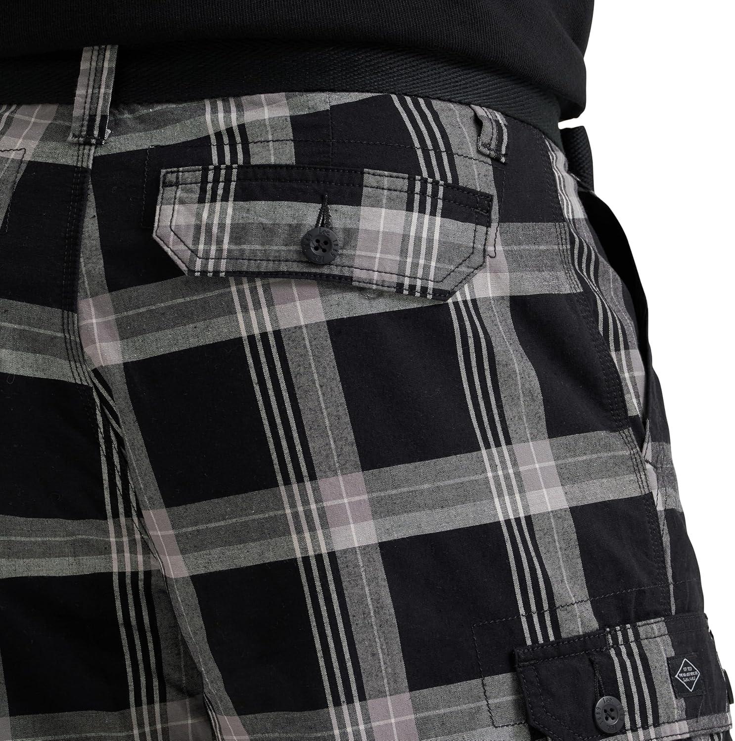 imageMens Dungarees New Belted Wyoming Cargo ShortHd Lee Gray Plaid