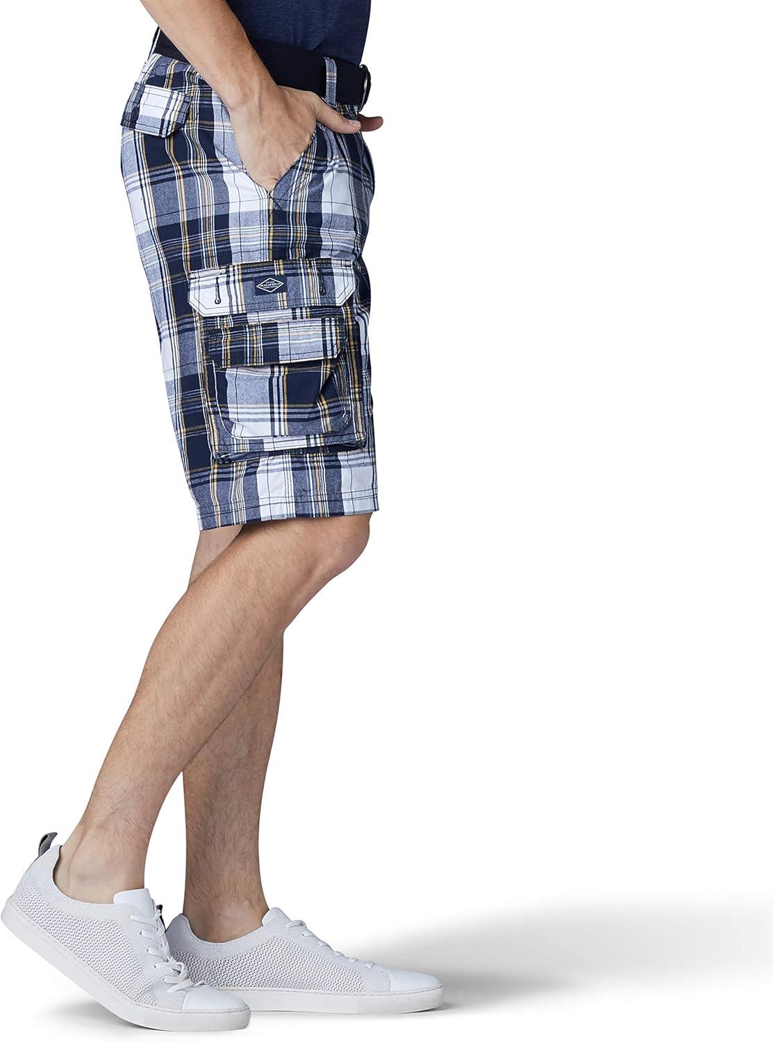 imageMens Dungarees New Belted Wyoming Cargo ShortNavy Munro Plaid