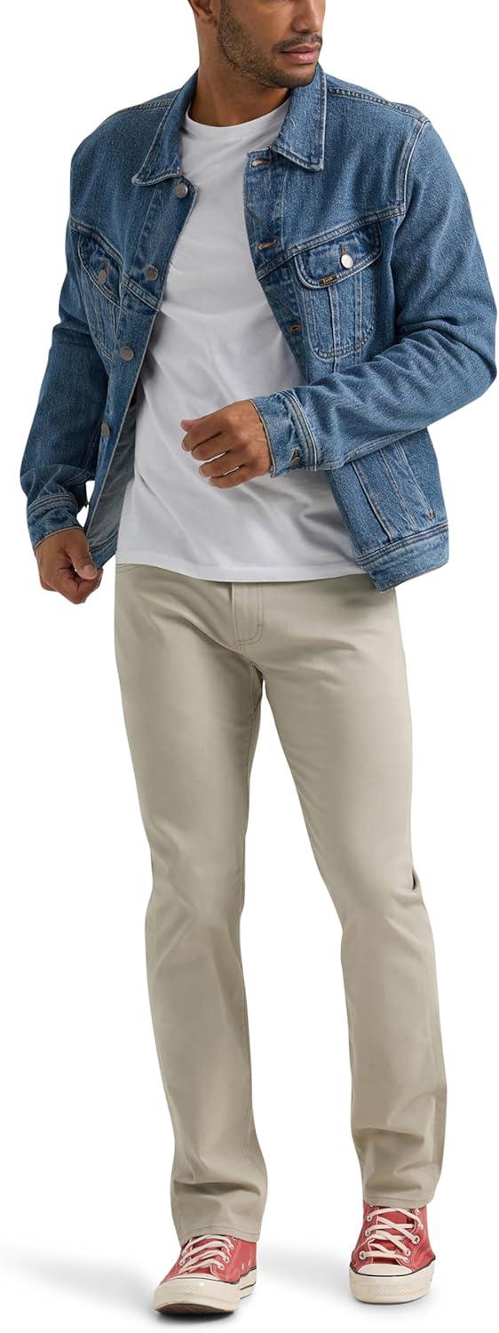 imageMens Extreme Motion Slim Straight Leg Jean 2015437Stone Twill