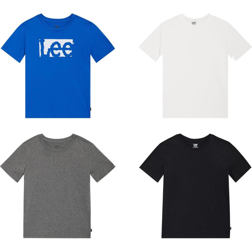 imageLee Boys 4 Pack Variety Super Soft Stretchable Tee Short Sleeve TShirtRoyal Blue Collection Set