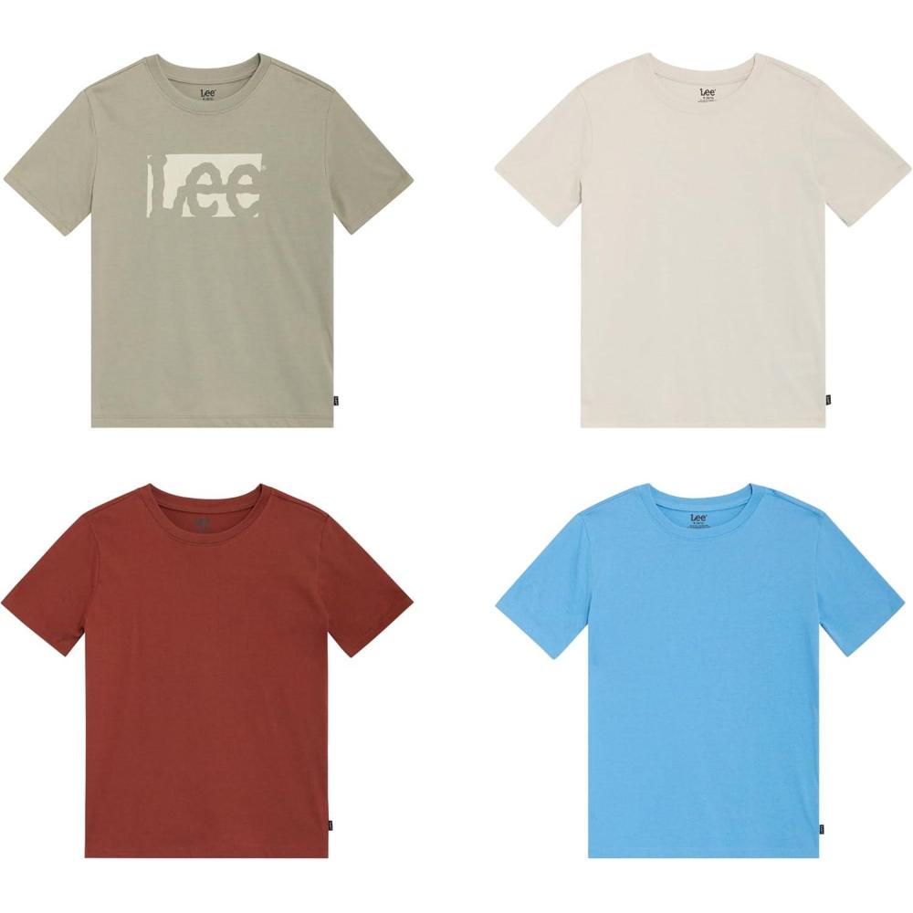 imageLee Boys 4 Pack Variety Super Soft Stretchable Tee Short Sleeve TShirtSage Collection Set