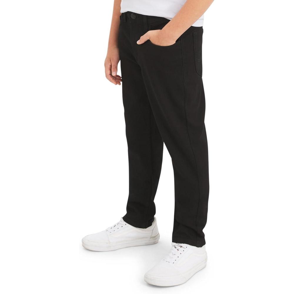 imageLee Boys 5 Pocket Straight Fit Stretch Waist Denim JeansBlack