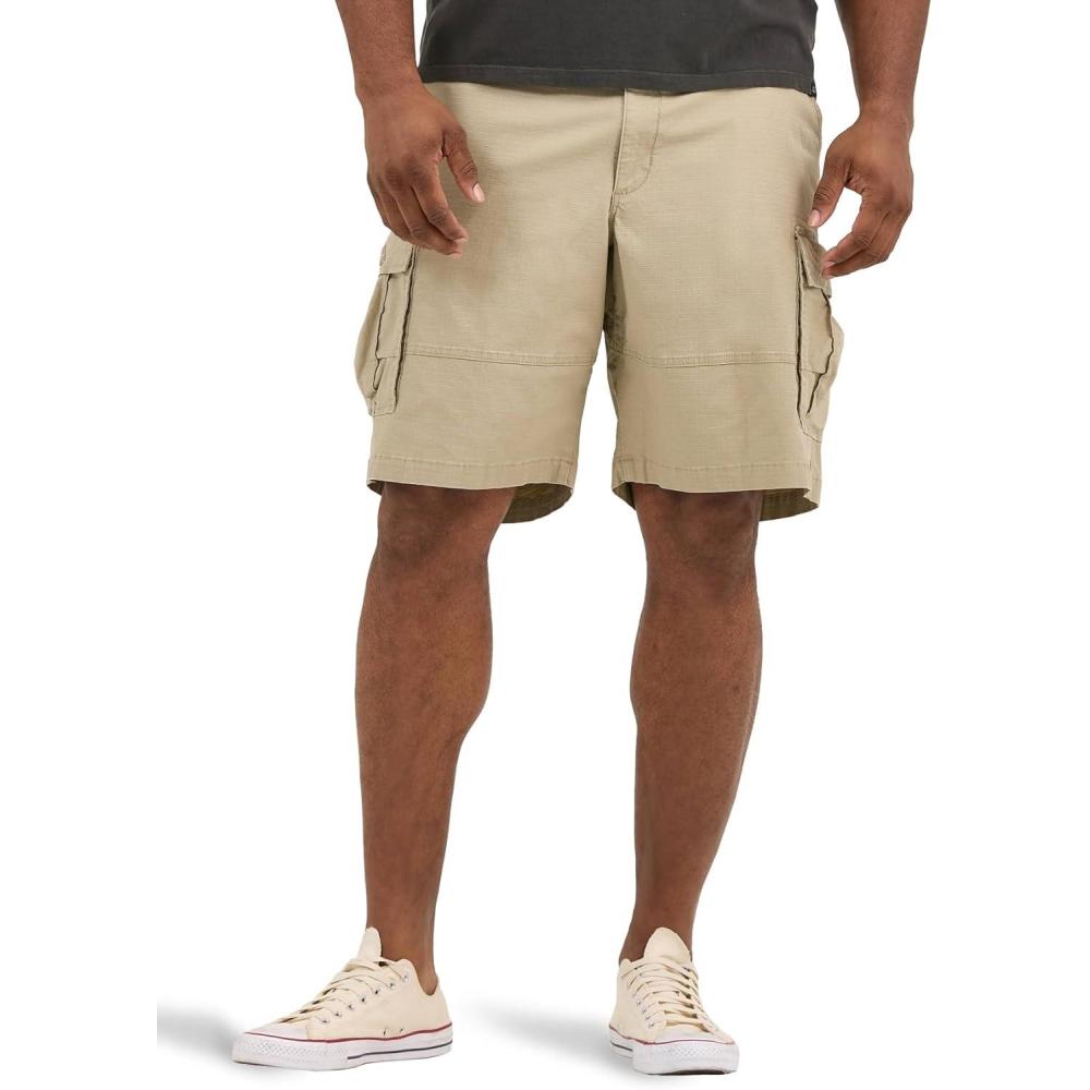 imageLee Mens Big amp Tall Extreme Motion Carolina Cargo ShortKansas City Khaki Ripstop