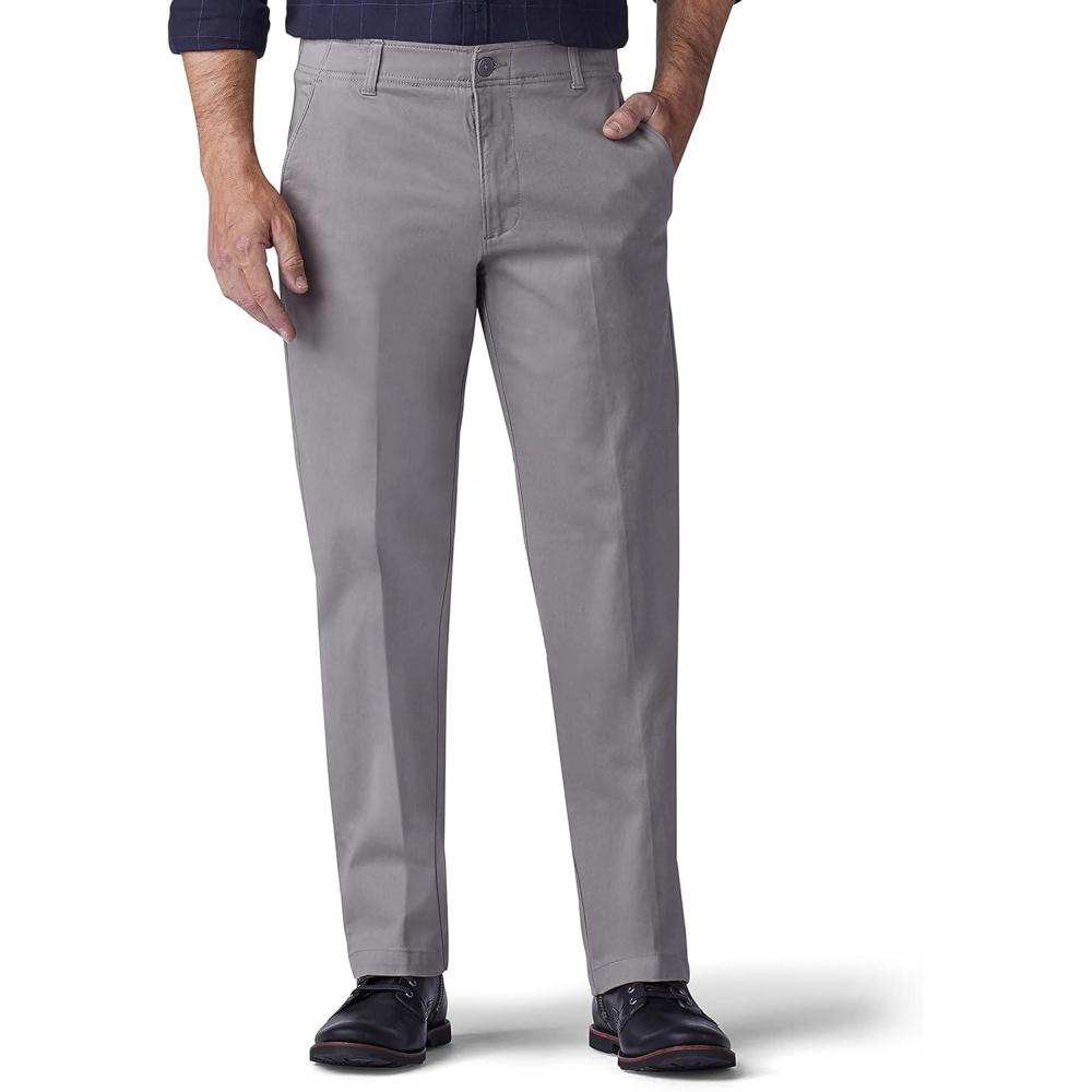 imageLee Mens Big amp Tall Extreme Motion Flat Front Regular Straight PantIron