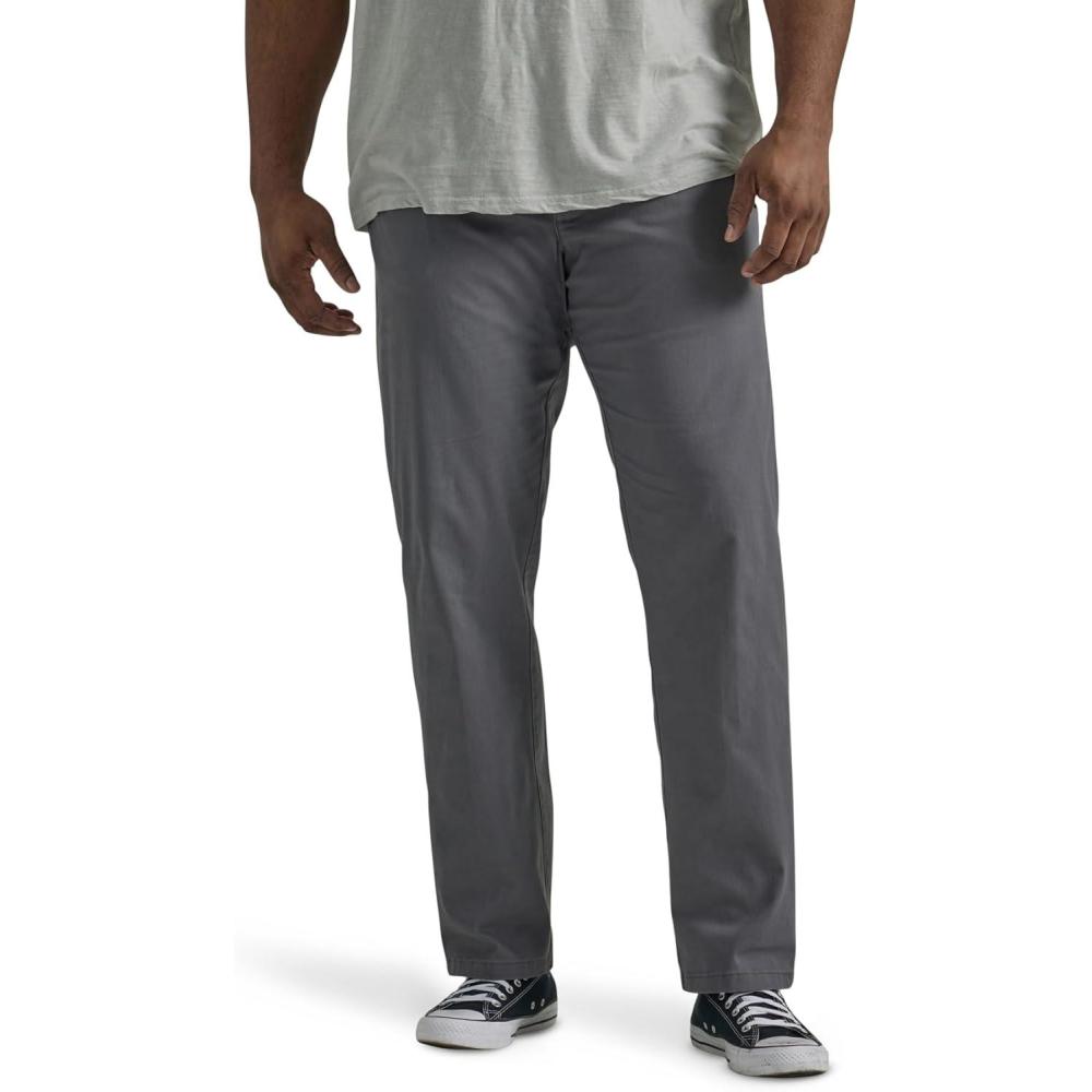 imageLee Mens Big amp Tall Extreme Motion Flat Front Regular Straight PantPainter Gray