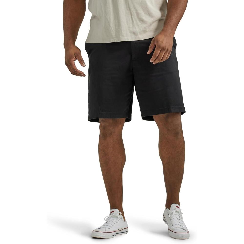 imageLee Mens Big amp Tall Extreme Motion Flat Front ShortBlack