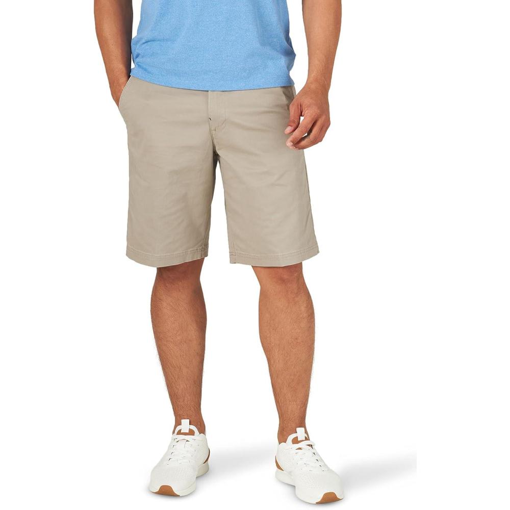 imageLee Mens Big amp Tall Extreme Motion Flat Front ShortPebble