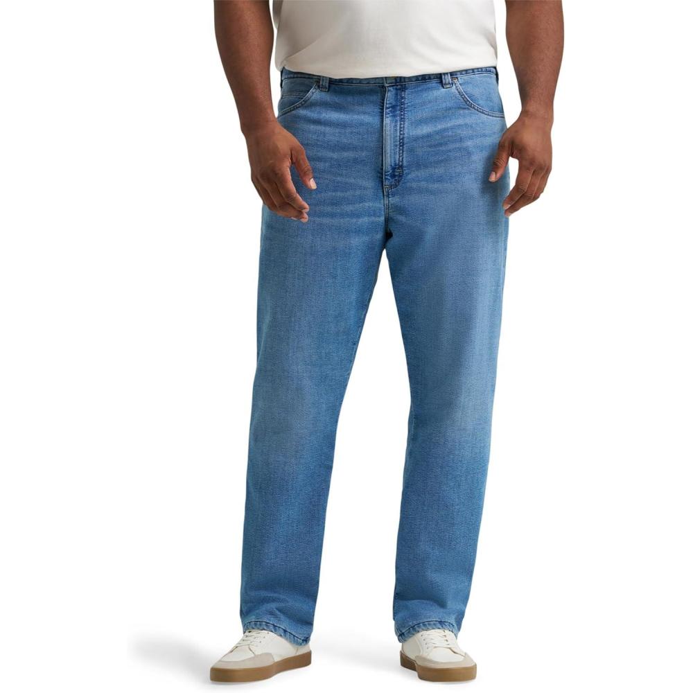 imageLee Mens Big amp Tall Legendary Relaxed Straight JeanCoast Gray Fleece Lined