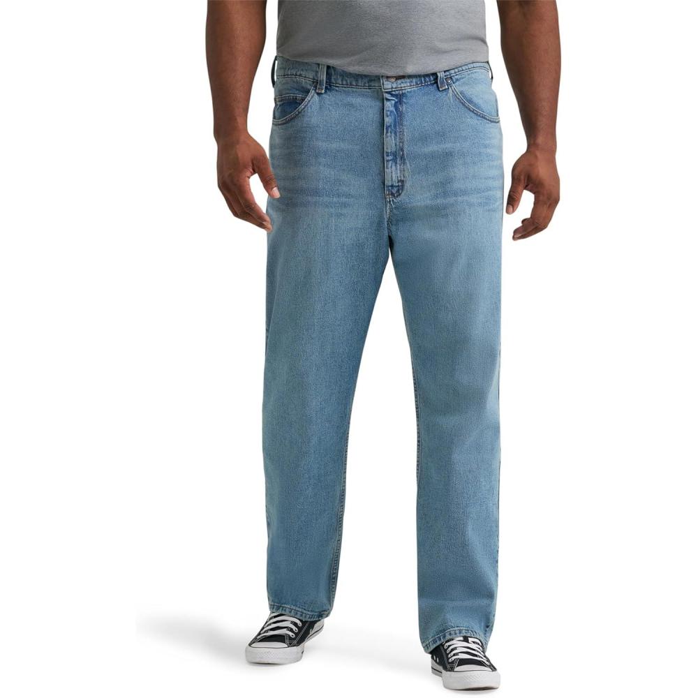 imageLee Mens Big amp Tall Legendary Relaxed Straight JeanIcey Blue