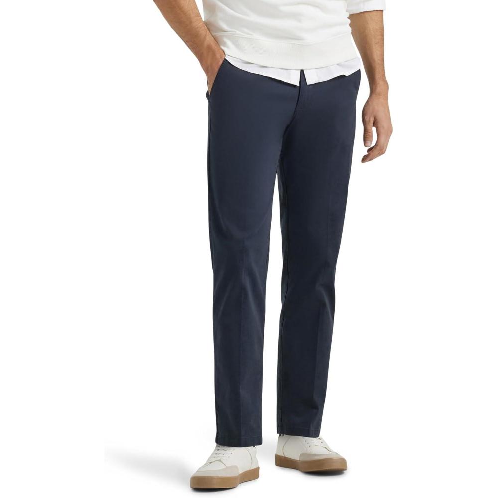 imageLee Mens Extreme Motion Flat Front Regular Straight PantNavy