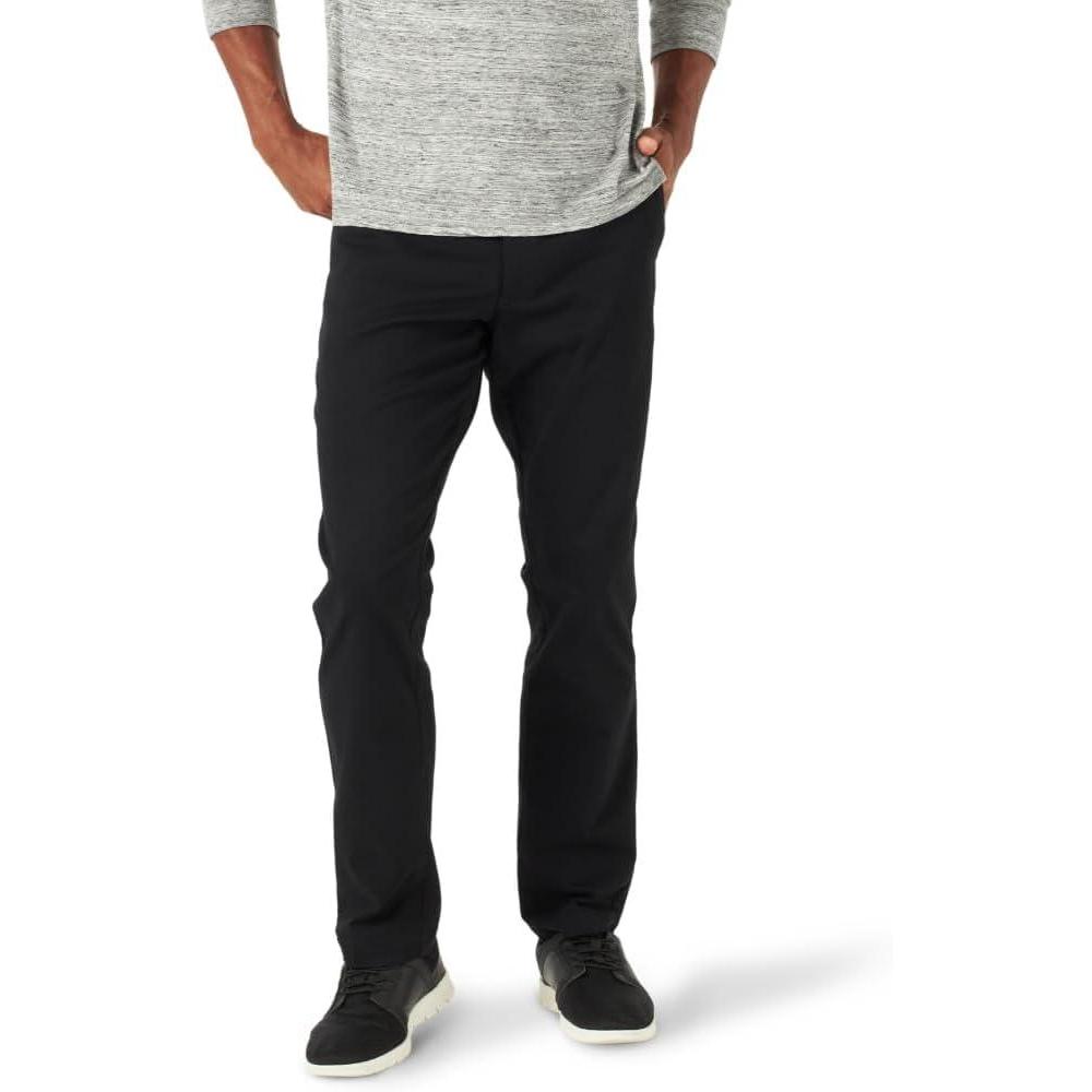 imageLee Mens Extreme Motion Flat Front Relaxed Taper PantBlack