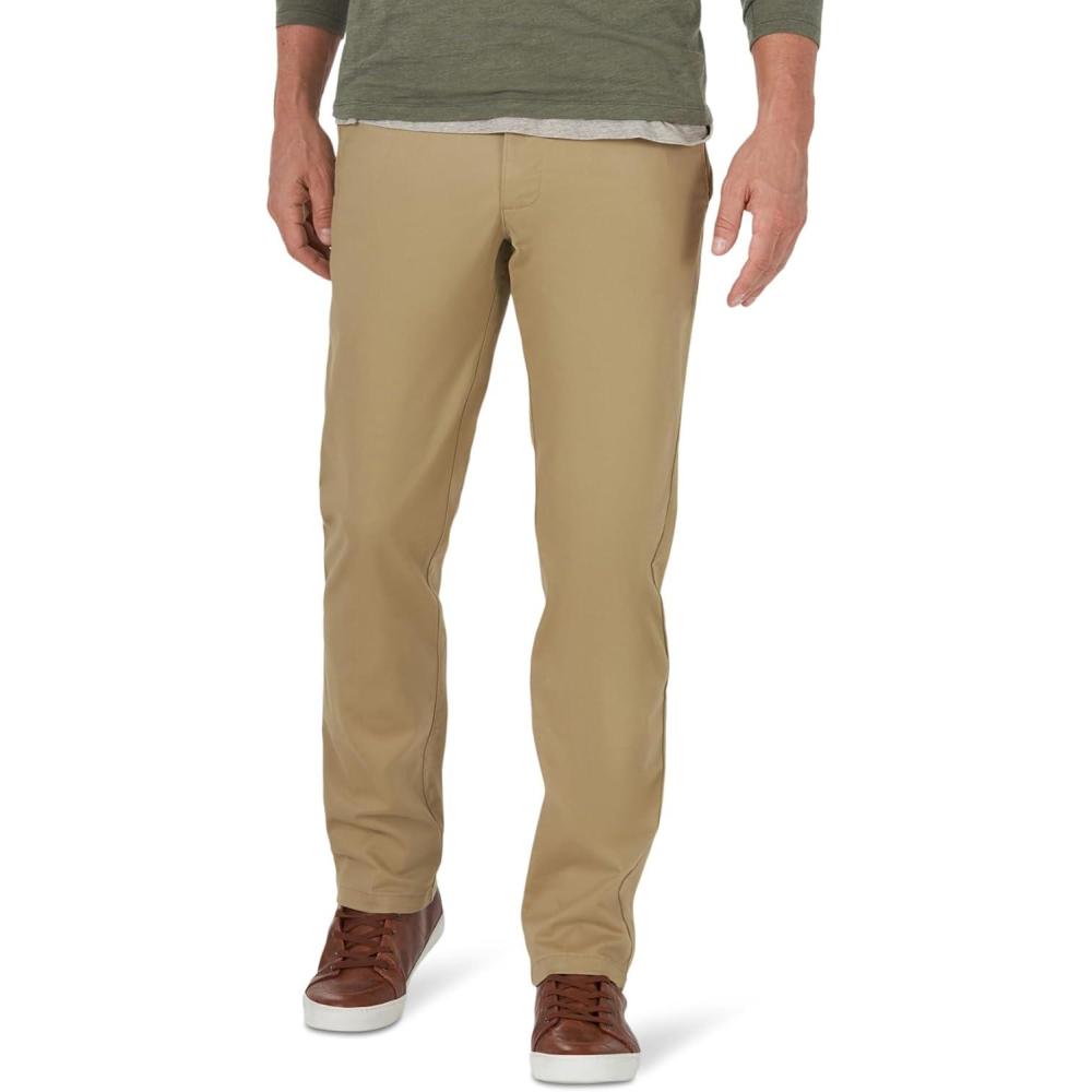 imageLee Mens Extreme Motion Flat Front Slim Straight PantTaupe