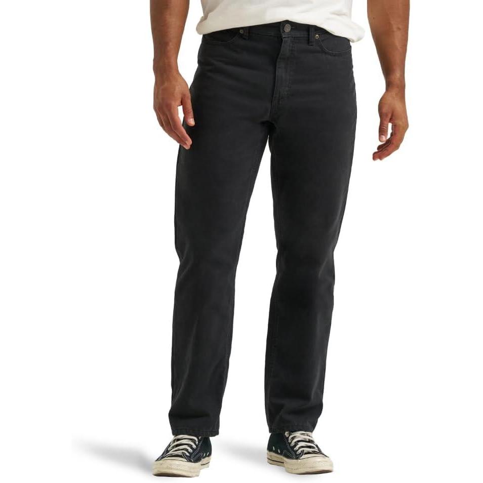 imageLee Mens Legendary Relaxed Straight JeanBlack Plaid Flannel Lined
