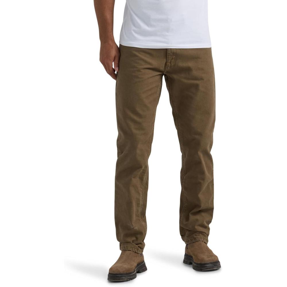 imageLee Mens Legendary Relaxed Straight JeanTeak Plaid Flannellined