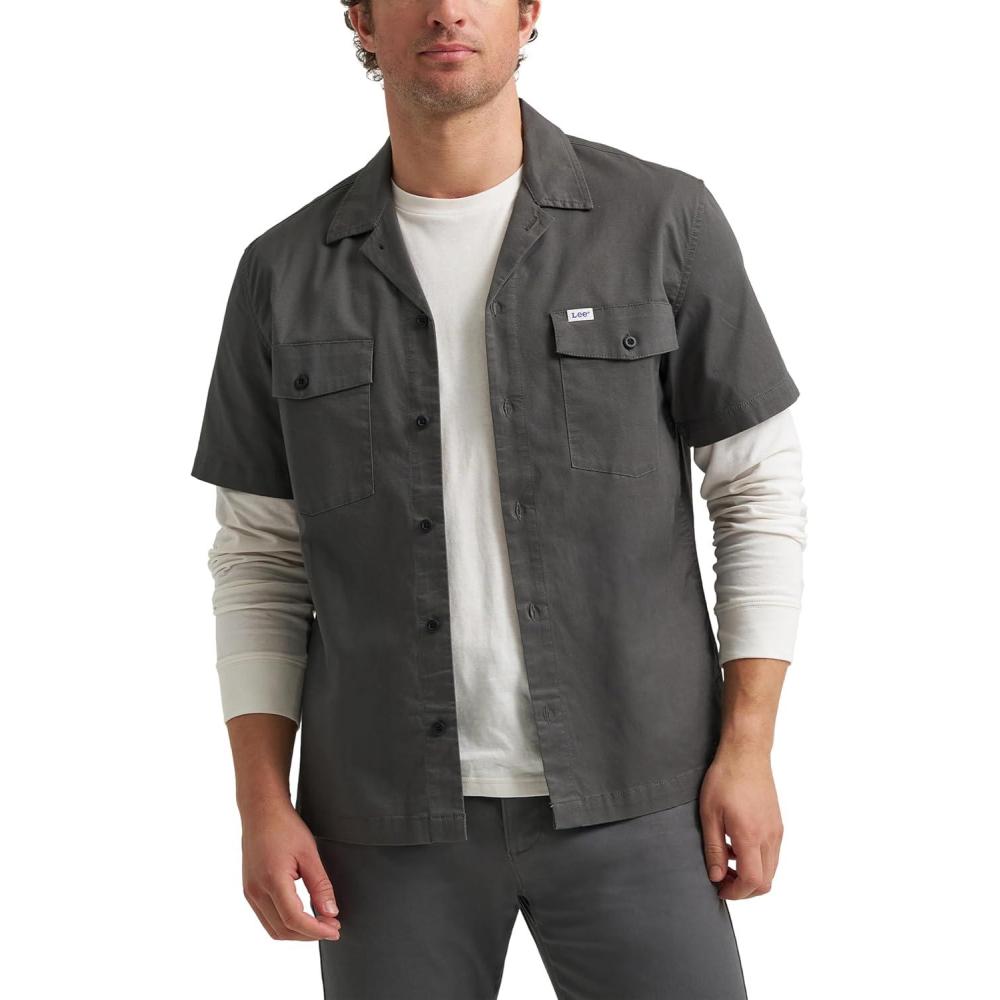 imageLee Mens Legendary Workwear Short Sleeve WorkshirtStatic Gray