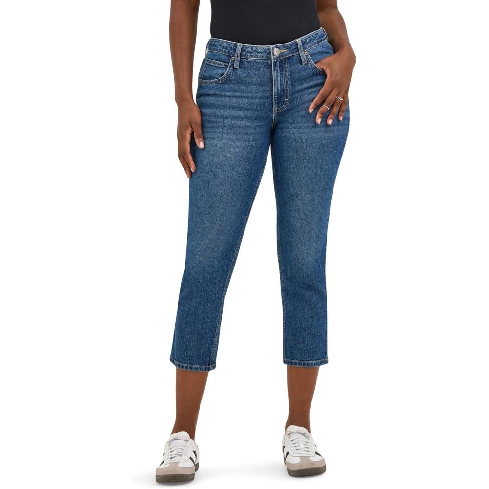 imageLee Womens Legendary 26 Straight Crop JeanIndigo Quilt