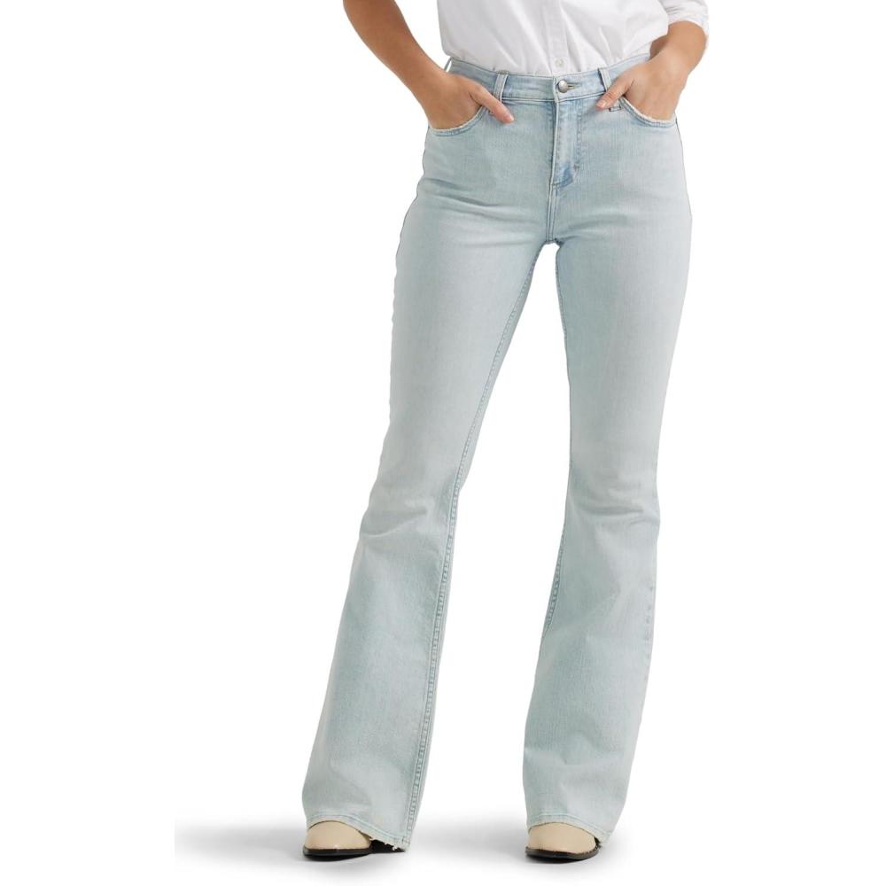 imageLee Womens Legendary Mid Rise Flare JeanBright Blue Day