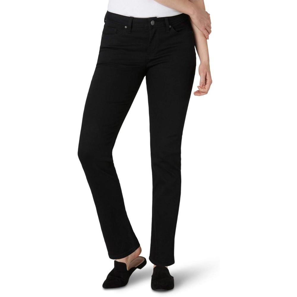 imageLee Womens Legendary Mid Rise Straight Leg JeanBlack