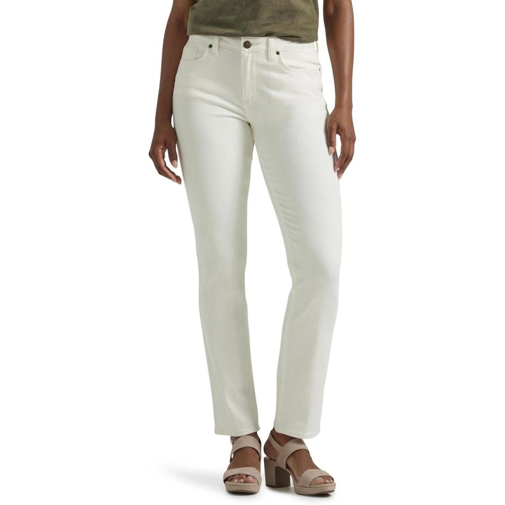 imageLee Womens Legendary Mid Rise Straight Leg JeanEcru