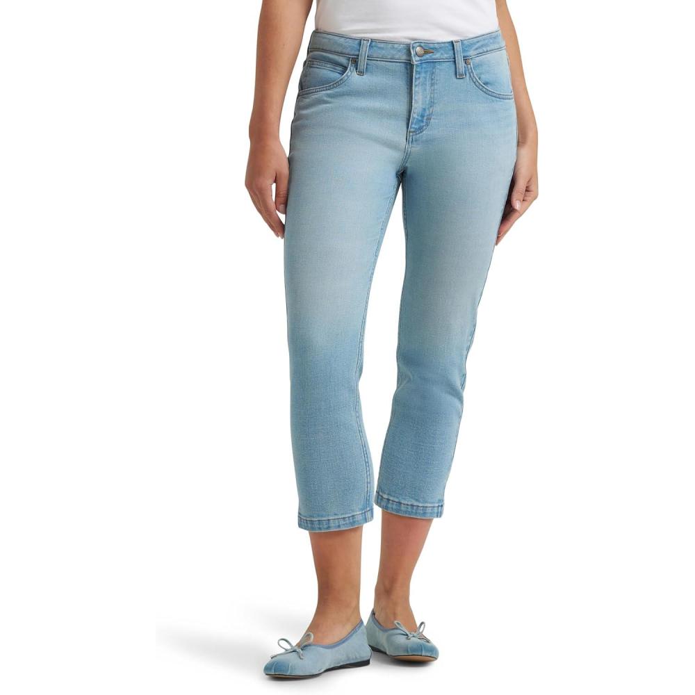 imageLee Womens Legendary Straight Capri JeanCobalt Cloud