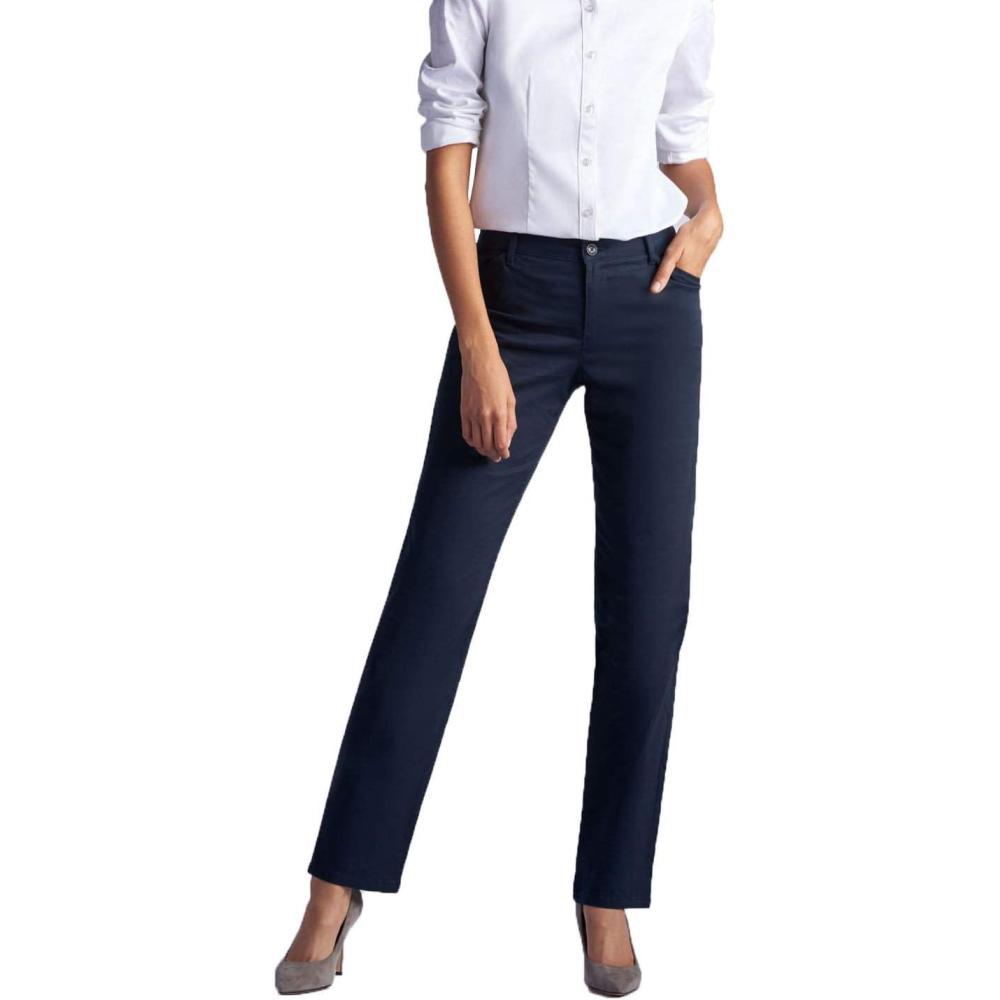 imageLee Womens Petite Relaxed Fit All Day Straight Leg PantImperial Blue