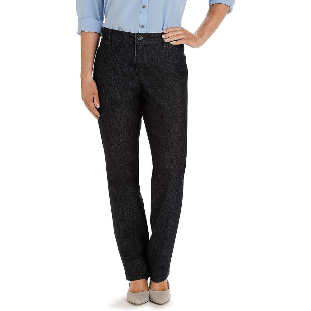 imageLee Womens Petite Relaxed Fit All Day Straight Leg PantIndigo Rinse