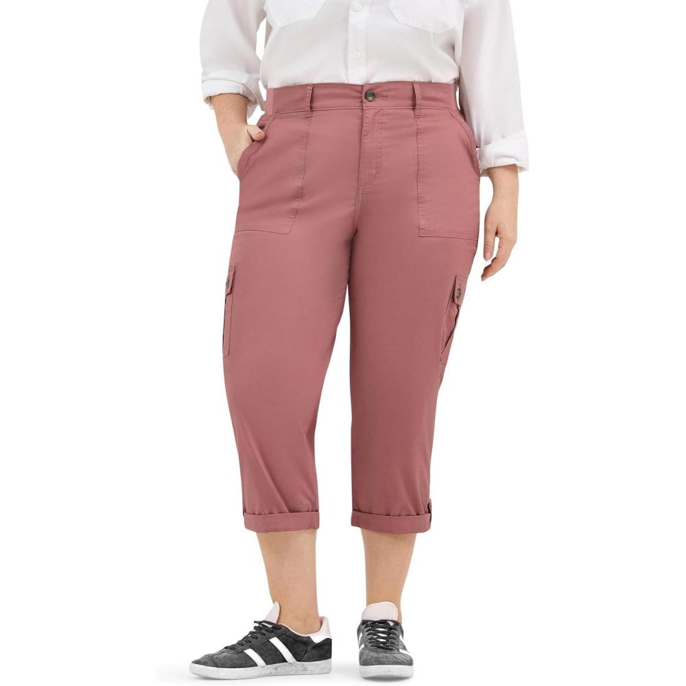imageLee Womens Plus Size Flextogo MidRise Relaxed Fit Cargo Capri PantHenna