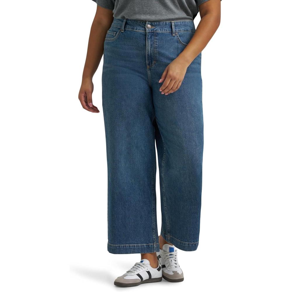 imageLee Womens Plus Size Legendary 26 Wide Leg Crop JeanEat It Up