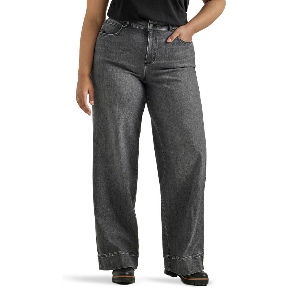 imageLee Womens Plus Size Legendary High Rise Trouser JeansBlurred Darks