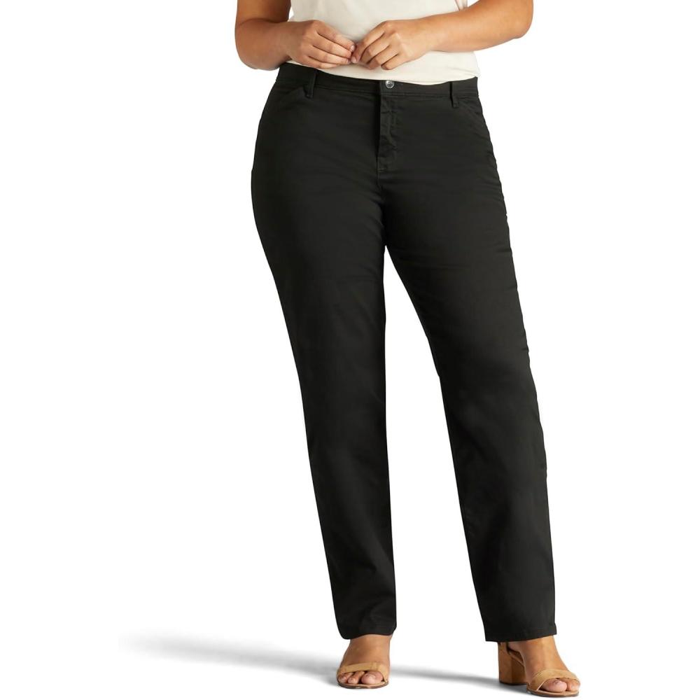 imageLee Womens Plus Size Relaxed Fit All Day Straight Leg PantBlack