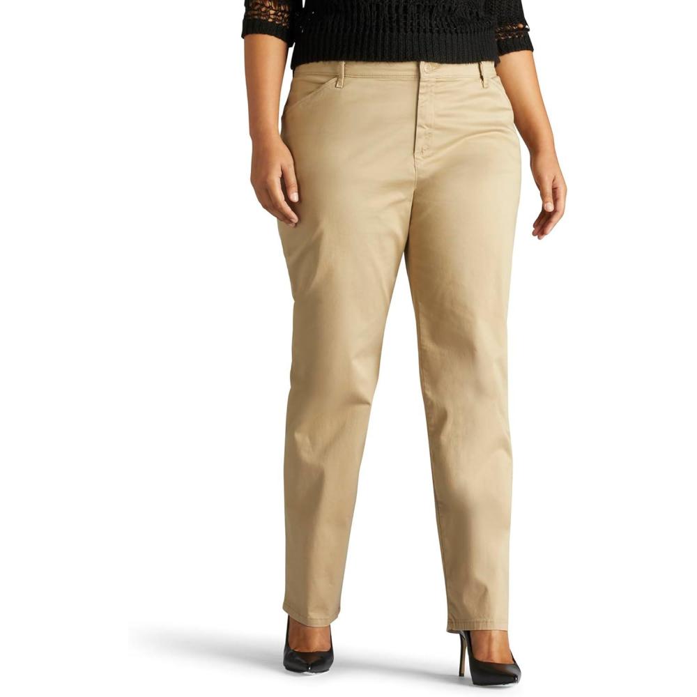 imageLee Womens Plus Size Relaxed Fit All Day Straight Leg PantFlax