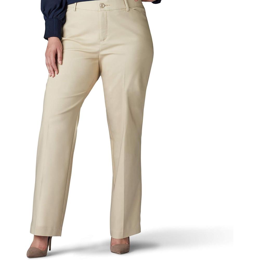imageLee Womens Plus Size Ultra Lux Comfort with Flex Motion Trouser PantBungalow Khaki