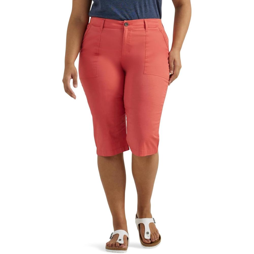 imageLee Womens Plus Size Ultra Lux Comfort with Flextogo Utility Skimmer Capri PantPoppy