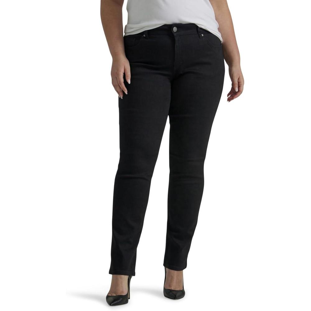 imageLee Womens Regular Fit Straight Leg JeanBlack
