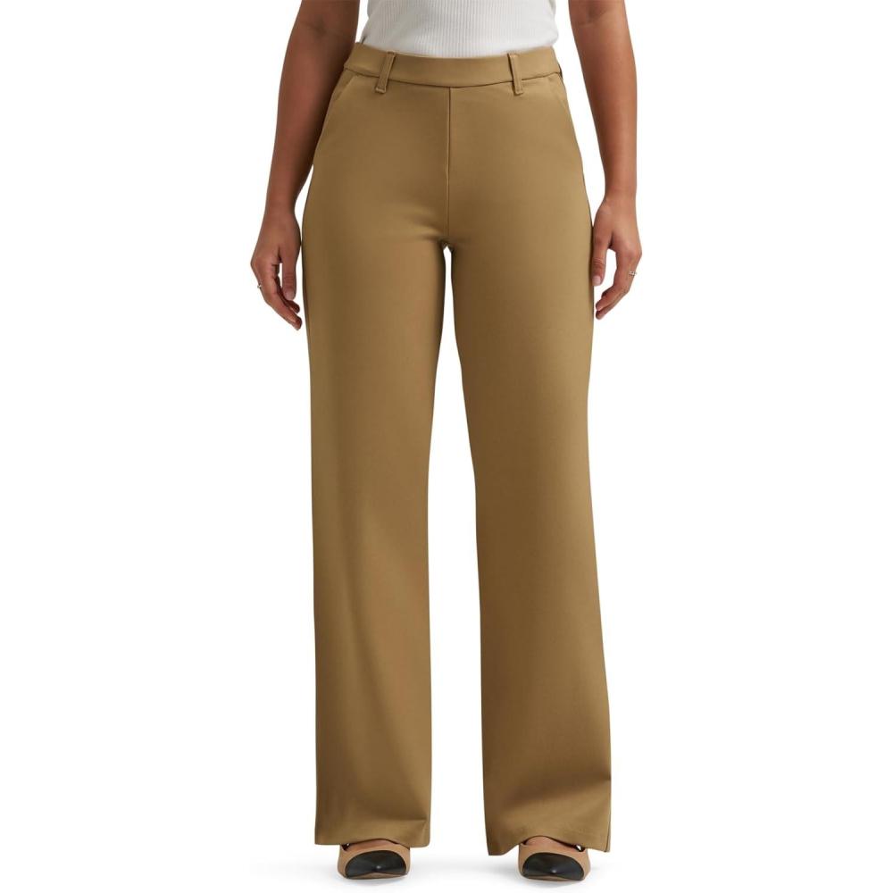 imageLee Womens Ultra Lux Comfort Any Wear Wide Leg PantKhaki