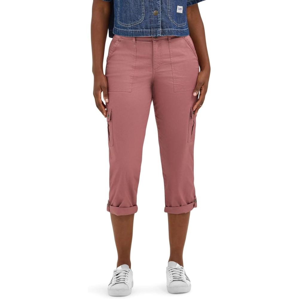 imageLee Womens Ultra Lux Comfort with FlextoGo Cargo Capri PantHenna