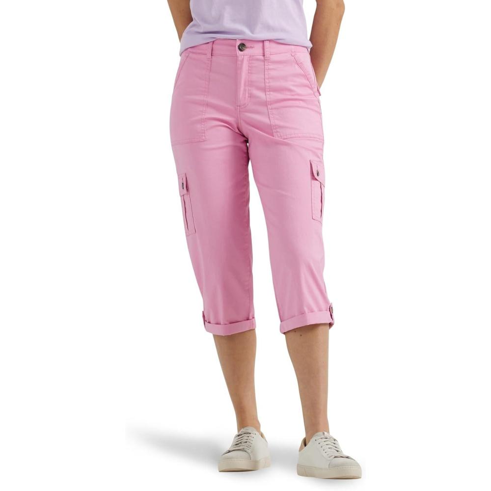 imageLee Womens Ultra Lux Comfort with FlextoGo Cargo Capri PantSugar Lilac